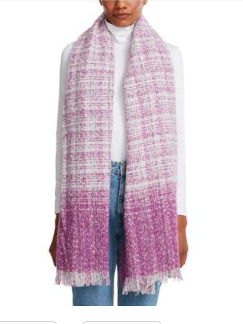 Steve Madden Plum With Hints Of Grey/ Off White Ombre Bouclé Scarf - NWT Gifts
